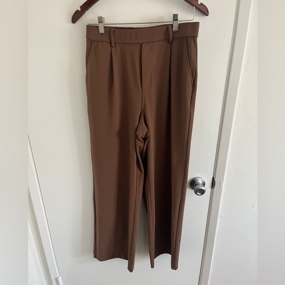 Halara Work Pants M Bison High Waisted Straight Leg Pockets